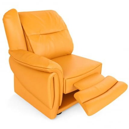 Кресельная секция с электрическим реклайнером (правая) Вавилон 1ВРЭл Оранжевая (экокожа)_0