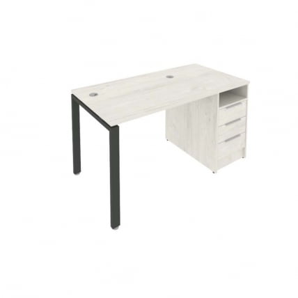 Рабочая станция с опорной тумбой Метал Сйстем Б.РС-СТП -1.1 Наварра/Антрацит / Metal System_0