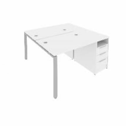 Рабочая станция с опорной тумбой Метал Сйстем Б.РС-СТП-2.1 Белый/Серый / Metal System_0