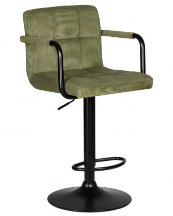 Стул барный ДОБРИН КРУГЕР АРМ БЛАCК (зеленый вельвет (ЛАР-Е2041-7)) / DOBRIN KRUGER ARM BLACK (LAR-E2041-7))_0