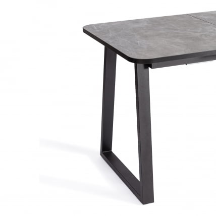 Стол МАЛТИДО ЛДСП/ХПЛ/металл, 130 х 75+30 х 75 см, Гранит темный/черный / MALTIDO ЛДСП/HPL/металл,_7