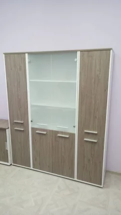 Шкаф 4 узкий закрытый Дека 10.19.15Л Дуб Верцаска/Белый / Deka_2