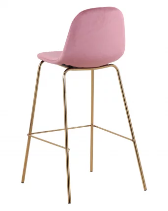 Стул барный Валенсия Пыльно-розовый с золотыми ножками_5
