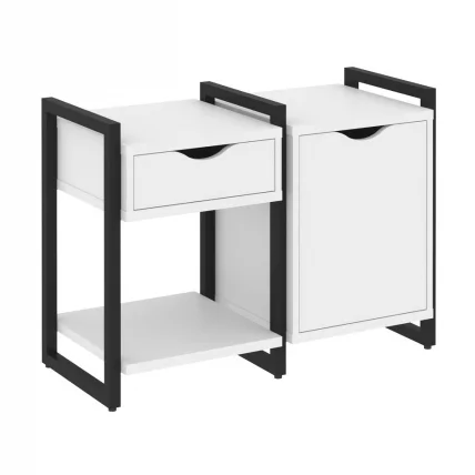 Тумба на регулируемых опорах наборная. Вариант №3 ЛОФТ ВР.Л-ТН-3.О Металл черный Белый Бриллиант / LOFT VR.L-TN-3.O_0