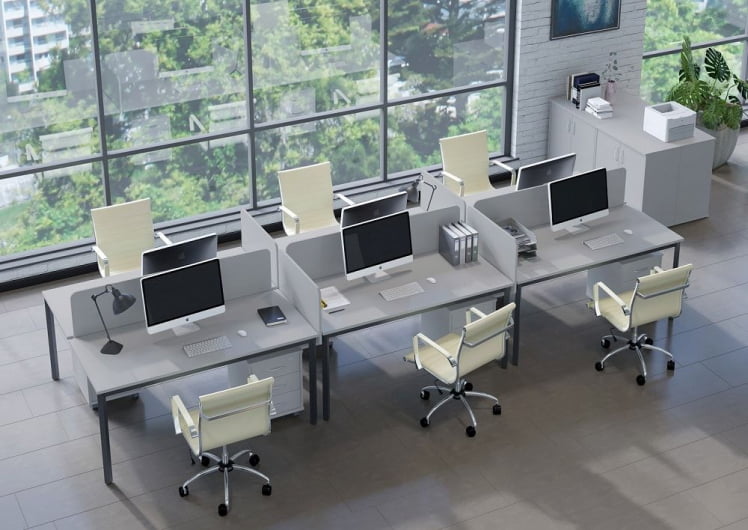 Комплект из 6 рабочих мест СЛИМ СЙСТЕМ 6РМ Серый-Антрацит / SLIM SYSTEM_0