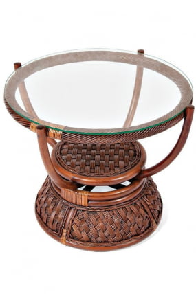 Столик кофейный Андреа ротанг, Д60х50см, Пекан Вашед (античн. орех) / Andrea D60х50см, Pecan Washed_0