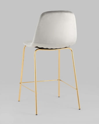 Стул полубарный Валенсия СН велюр Серый золотые ножки / SN_4