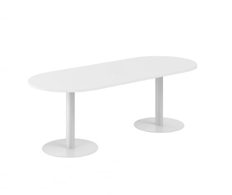 Стол переговорный овальный Сигма СГ.280.ВХ.ГР Белый Серебряный металлик / Sigma SG.280.WH.GR_0