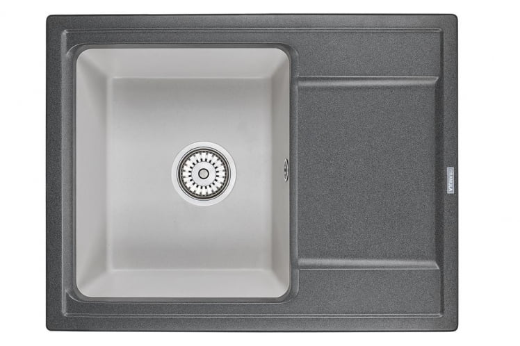 Кухонная мойка ХИБРИД ХИ-65 Графит-базальт / HIBRID HI-65_0