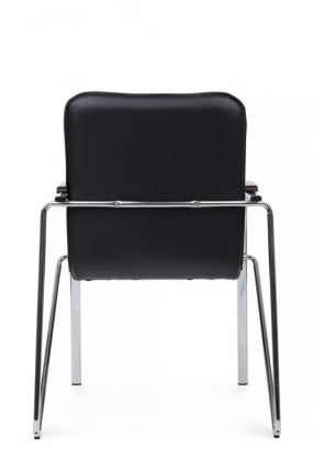 Стул Самба с деревянными подлокотниками СМБ-02Х Хром гальв. Черный / SMB-02H_3