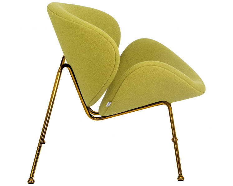 Кресло дизайнерское ДОБРИН ЕМИЛЙ (светло-зеленая ткань АФ3, золотое основание) / DOBRIN EMILY AF3,_2