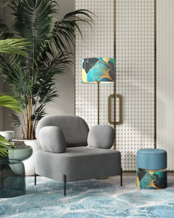 Пуф Кэрри с ящиком велюр Гингко без ножек / Gingko_11