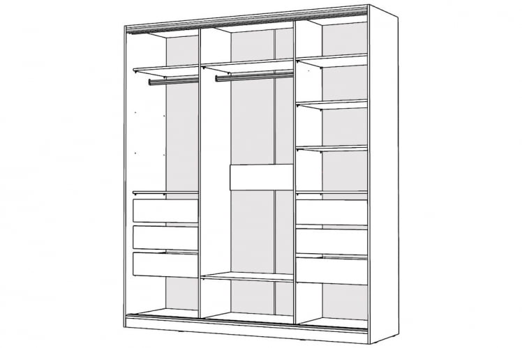 Шкаф-купе 3-х дверный Виктория 2000х584х2300, Белый 20ДЗЗЗДЗЗЗДЗЗЗ-ЯЯПШ-Б 310-3246_1