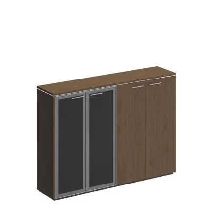 Шкаф для документов комбинированный (стекло-закрытый) ВЕЛАР ВЛ 322 ДТ Дуб табачный / VELAR_0