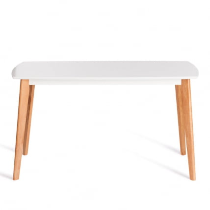 Стол обеденный Cлаире столешница МДФ, опоры дерево гевея, белый / натуральное дерево, 135 кс 80 кс 75см / Claire x x_2