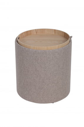 Пуф-столик с ящиком Хюгге С рогожка Бежевый / S_2