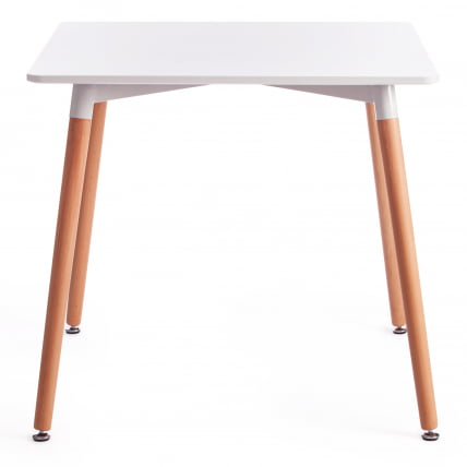 Стол ДЖОХН (мод. Т1003) МДФ/дерево, 80 х 80 х 75 см , Вхите (Белый) / Натурал (натуральный) / JOHN (mod. T1003) White Natural_1