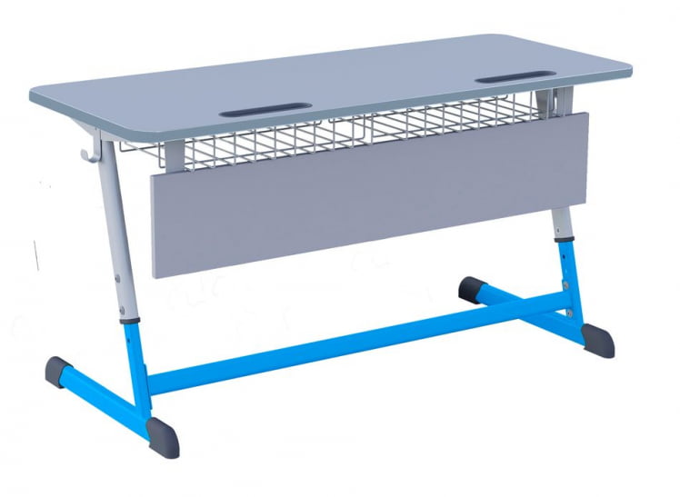 Парта двухместная регулируемая по высоте НОМАД (рост 3-7) Синий/Серый / NOMAD_0