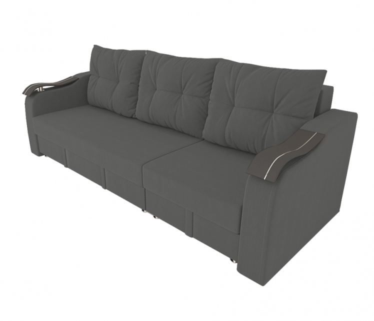 Диван прямой Рио Трансформер (Берхоусе) Цвет фасада: Серый Велюто 12; Тип: Левый/правый; Материал фасада: Металл/Велюр / (Berhouse)_0