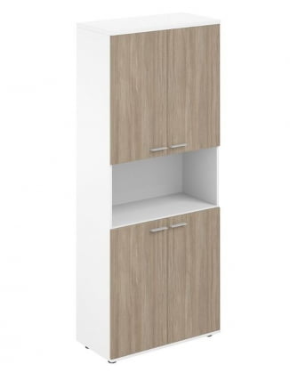Шкаф высокий с нишей Сигма СГ.861.ВХ.ОД.ОД Белый Дуб темный / Sigma SG.861.WH.OD.OD_0