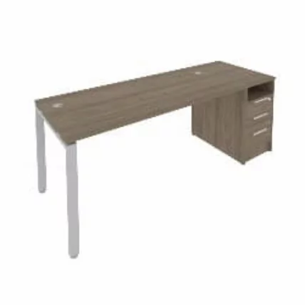 Рабочая станция с опорной тумбой Метал Сйстем Б.РС-СТП -1.4 Вяз/Серый / Metal System_0