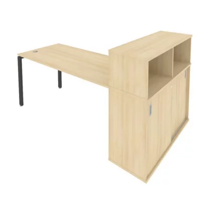 Рабочая станция с опорным шкафом-купе Метал Сйстем Б.РС-СШК-3.4 Акация/Антрацит / Metal System_0