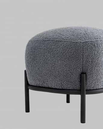 Пуф Стоун П букле Флуффй темно-серый / Fluffy_4