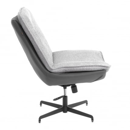 Кресло лаунж Космо велюр/букле (ХЙП)/экокожа, светло-серый/графит / Cosmo (HYP)/экокожа,_1