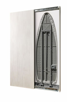 Шкаф со встроенной гладильной доской Ирон Слим Еко (левый, купе) Беленый дуб / Iron Slim Eco_3