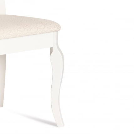 Стул Афродита/ Апхродите дерево гевея, 46х54х99см, Иворй вхите, ткань кремовая с рисунком (А04) / Aphrodite Ivory white,_7