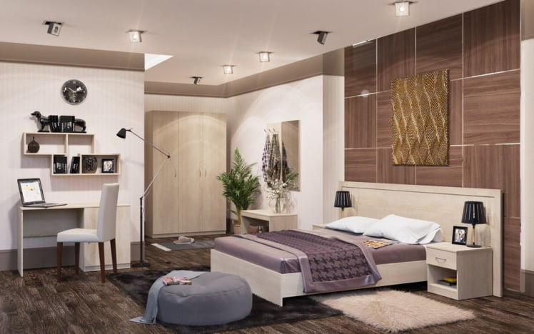 Комплект мебели для гостиничного номера Канн 01 Дуб сонома светлый / Kann_0