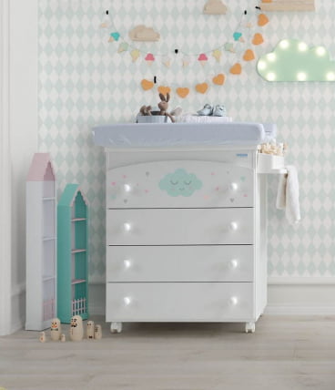 Комод пеленальный Микуна Лили Б-970 Вхите Старс Грей / Micuna Lili B-970 White Stars Grey_2