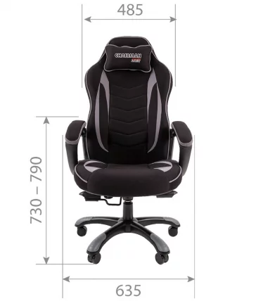 Кресло геймерское CХАИРМАН ГАМЕ 28 Серый-черный / CHAIRMAN GAME_2