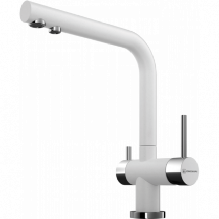 Смеситель Омоикири Нагано-Вх Латунь/Гранит/Белый / Omoikiri Nagano-Wh_0