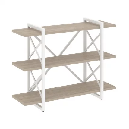 Стеллаж на регулируемых опорах - 3 полки ЛОФТ ВР.Л-МСТ.О-3.8В Металл белый Дуб Аттик / LOFT VR.L-MST.O-3.8V_0