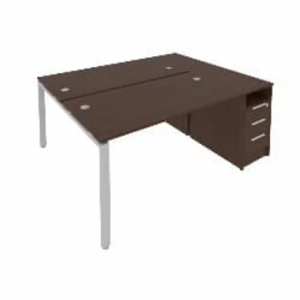 Рабочая станция с опорной тумбой Метал Сйстем Б.РС-СТП-2.3 Венге/Серый / Metal System_0