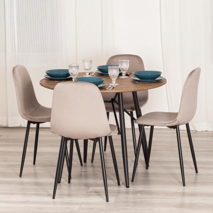 Стул БРЕЕЗЕ (мод. 4724) Велюр/металл , 44 х 53 х 87 см, Коффее (кофейный) ХЛР9 / черный / BREEZE (mod. Coffee HLR9_11