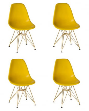 Стул обеденный ДОБРИН ДСР (ножки золотые, цвет жёлтый (Й-01)) 4 шт / DOBRIN DSR (Y-01))_0