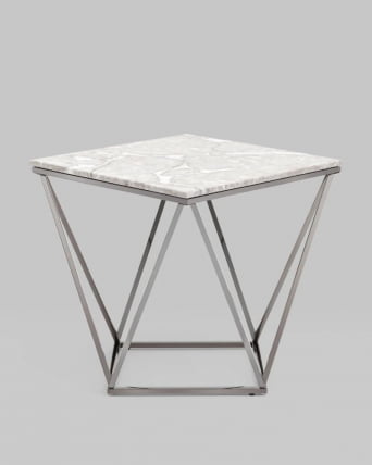 Журнальный столик Авалон 61*61 блаcк Серый мрамор / black_5