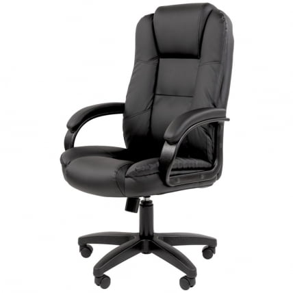 Кресло офисное CХАИРМАН 600 ЛТ (ЛТ) экокожа Черный / CHAIRMAN (LT)_1
