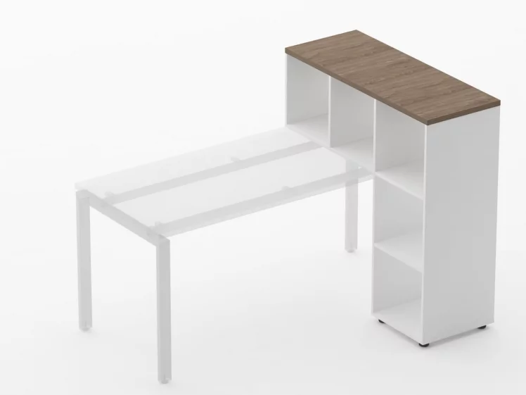 Стеллаж к столу Дека 9.07.11 Дуб Верцаска/Белый / Deka_1