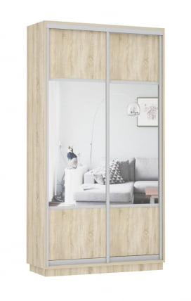Шкаф-купе двухдверный Экспресс Дуо Комби 1200х2200х Дуб сонома / 1200х2200h_0