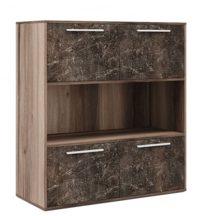Шкаф средний с горизонтальной нишей Б-ТОНЕ БТН36154442 Вяз Бетон темный / B-TONE BTN36154442_0