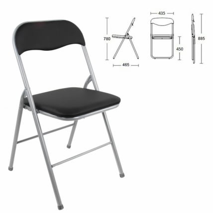 Стул складной БРАБИКС Голф CФ-007 серебристый каркас Черный / BRABIX Golf CF-007_0