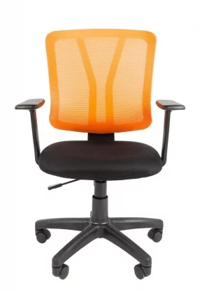 Кресло офисное CХАИРМАН 626 Черный Оранжевая сетка / CHAIRMAN_1