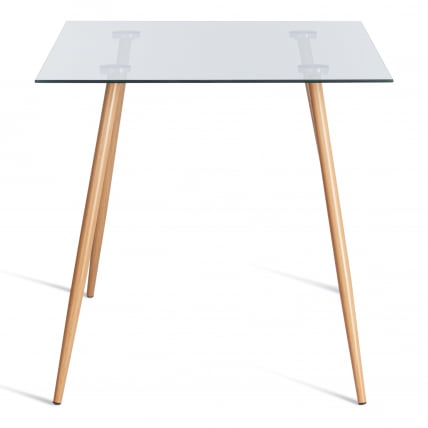 Стол СОПХИА (мод. 5003) металл/стекло (8мм), 110 х 80 х 75 см, бук/прозрачный / SOPHIA (mod._1