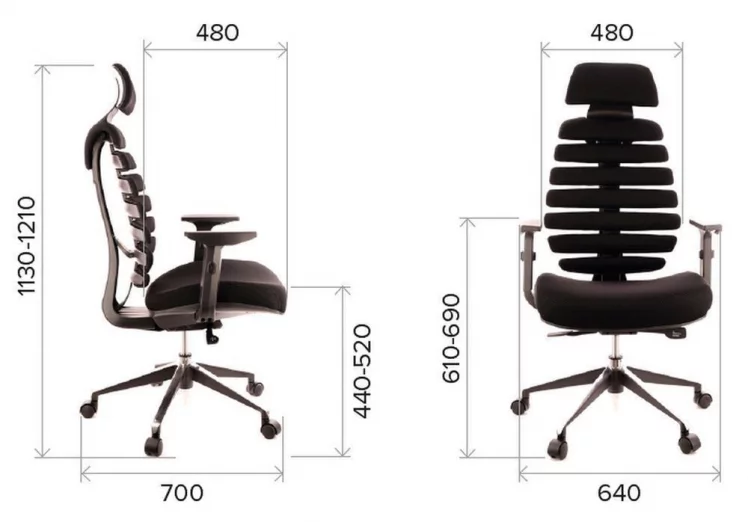 Эргономичное кресло Ерго Блаcк экокожа Черный / Ergo Black_4