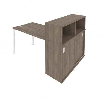 Рабочая станция с опорным шкафом-купе Метал Сйстем Б.РС-СШК-3.2 Вяз/Белый / Metal System_0