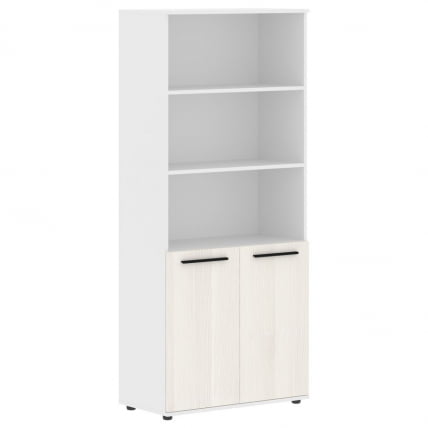 Шкаф с одним комплектом глухих малых дверей ЕДИС ЕХCС 85.5 Ясень Траун Черный Белый / EDIS EHCS_0