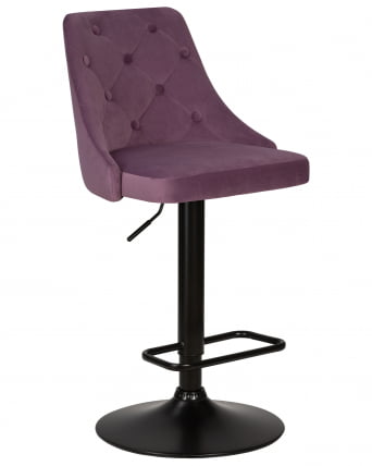 Стул барный ДОБРИН ДЖОСЕПХ БЛАCК (пудрово-сиреневый велюр (МДЖ9-52)) / DOBRIN JOSEPH BLACK (MJ9-52))_0